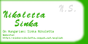 nikoletta sinka business card